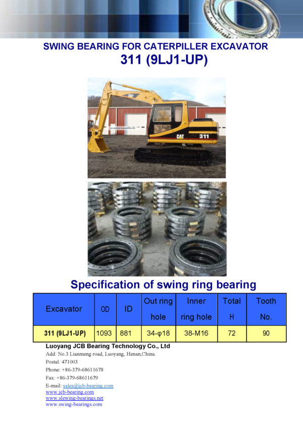 swing bearing for excavator 311（9LJ1-UP）