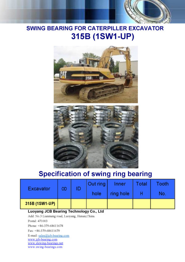 swing bearing for excavator 315B（1SW1-UP）