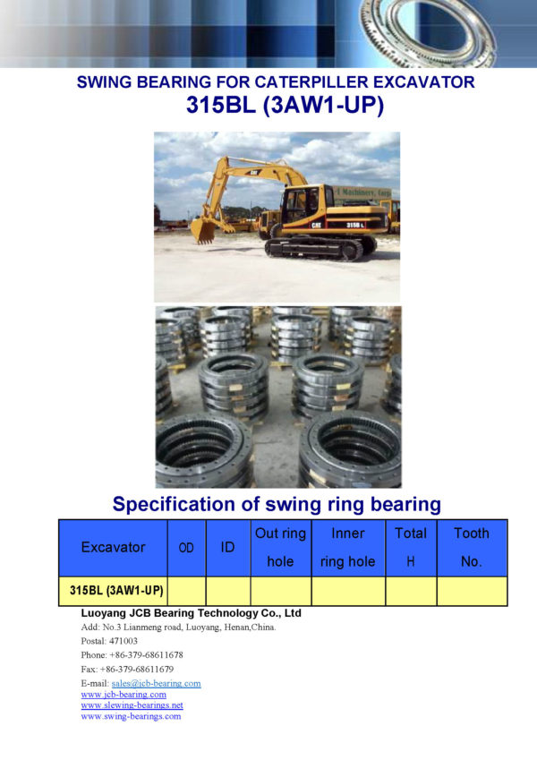swing bearing for excavator 315BL（3AW1-UP）