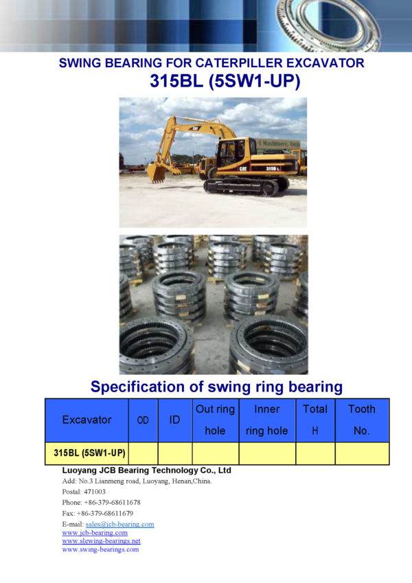 swing bearing for excavator 315BL（5SW1-UP）
