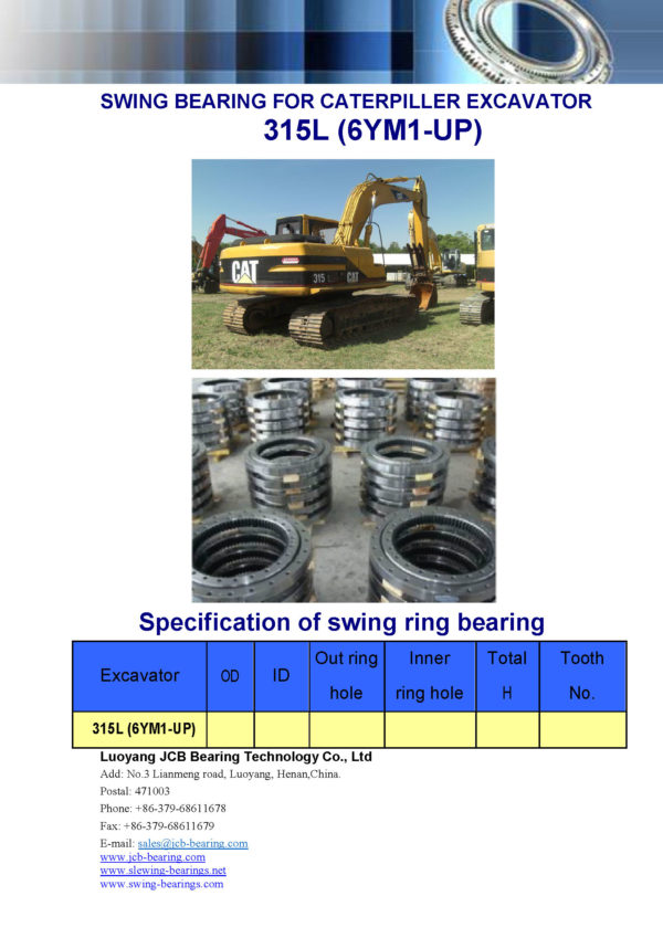 swing bearing for excavator 315L（6YM1-UP）