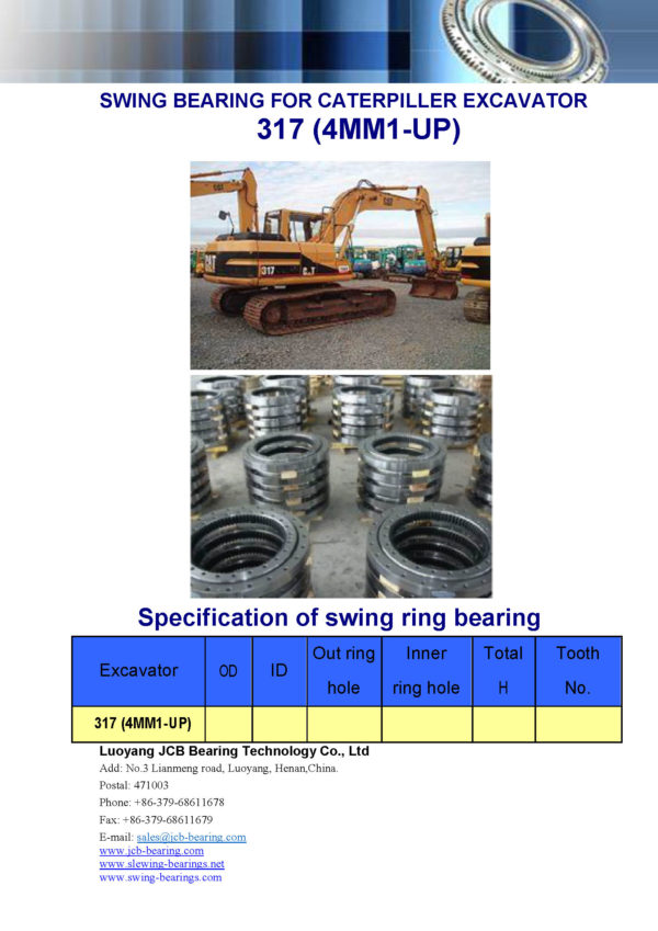 swing bearing for excavator 317（4MM1-UP）