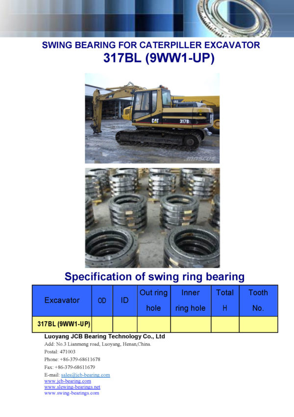 swing bearing for excavator 317BL（9WW1-UP）