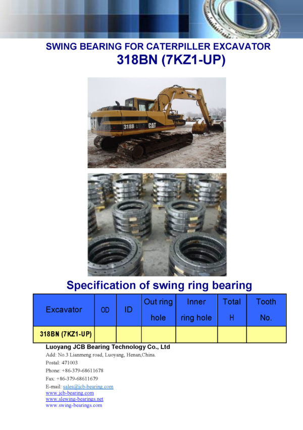 swing bearing for excavator 318BN（7KZ1-UP）