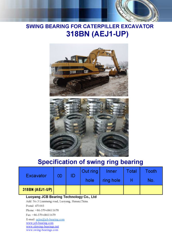 swing bearing for excavator 318BN（AEJ1-UP）