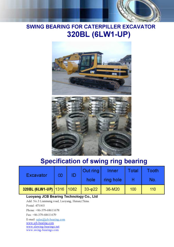 swing bearing for excavator 320BL（6LW1-UP）