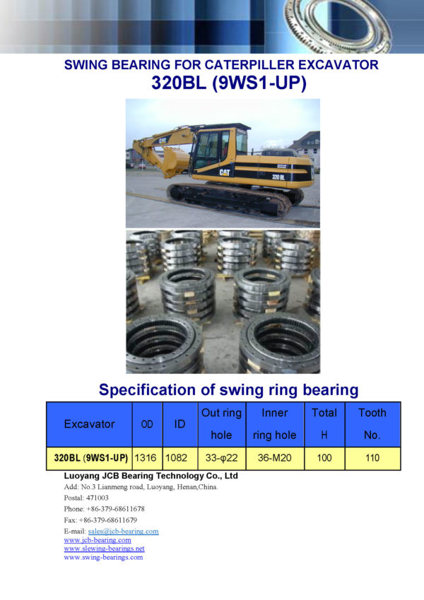 swing bearing for excavator 320BL（9WS1-UP）