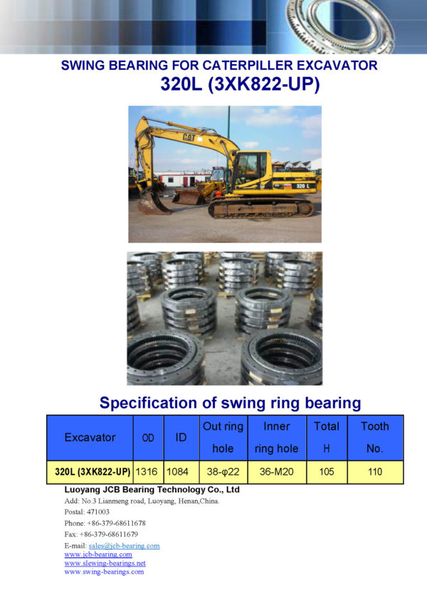 swing bearing for excavator 320L（3XK822-UP）