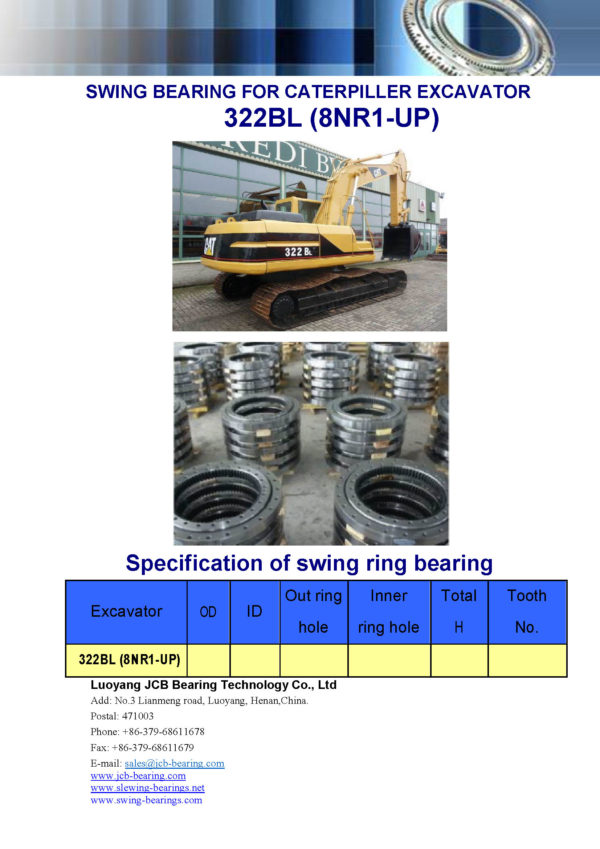 swing bearing for excavator 322BL（8NR1-UP）