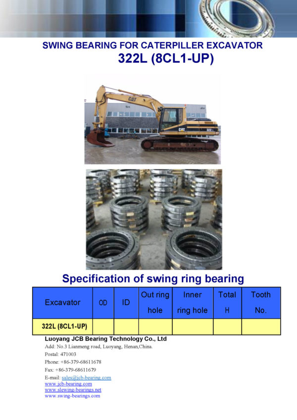 swing bearing for excavator 322L（8CL1-UP）