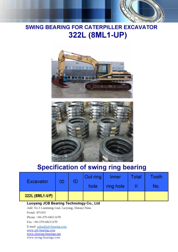 swing bearing for excavator 322L（8ML1-UP）