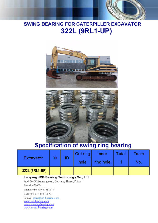 swing bearing for excavator 322L（9RL1-UP）