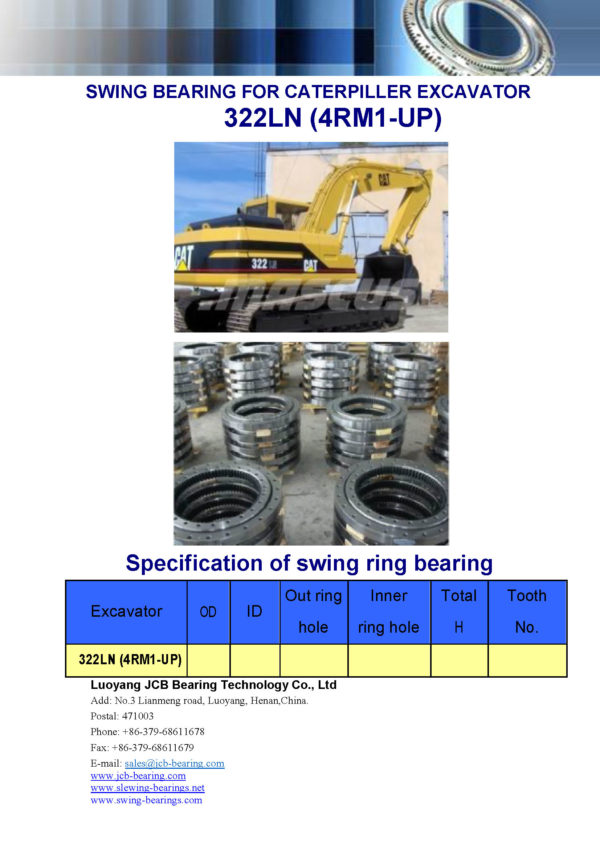 swing bearing for excavator 322LN（4RM1-UP）