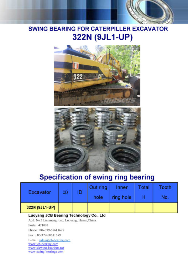 swing bearing for excavator 322N（9JL1-UP）