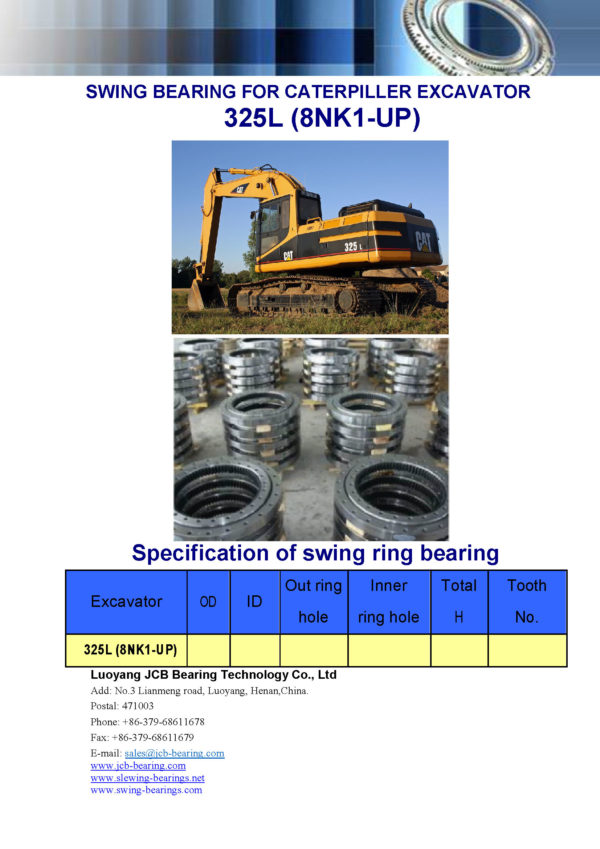 swing bearing for excavator 325L（8NK1-UP）