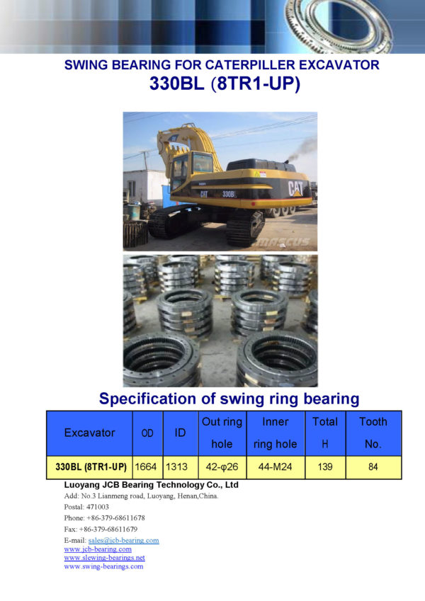swing bearing for excavator 330BL（8TR1-UP）