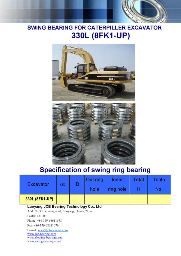 swing bearing for excavator 330L（8FK1-UP）
