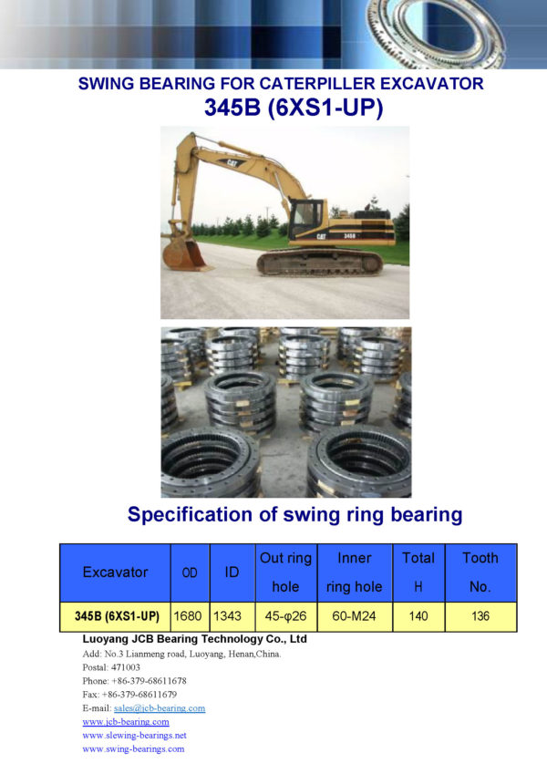 swing bearing for excavator 345B（6XS1-UP）