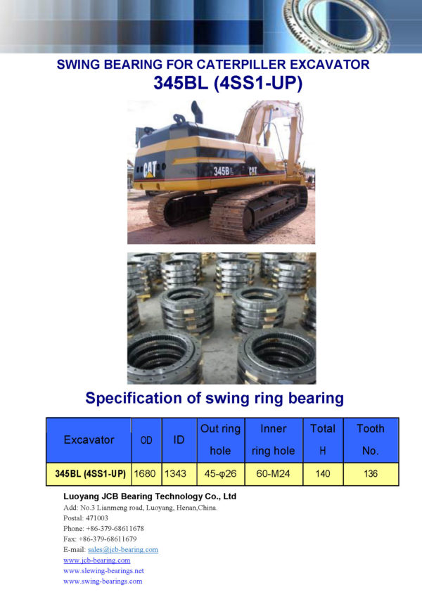 swing bearing for excavator 345BL（4SS1-UP）