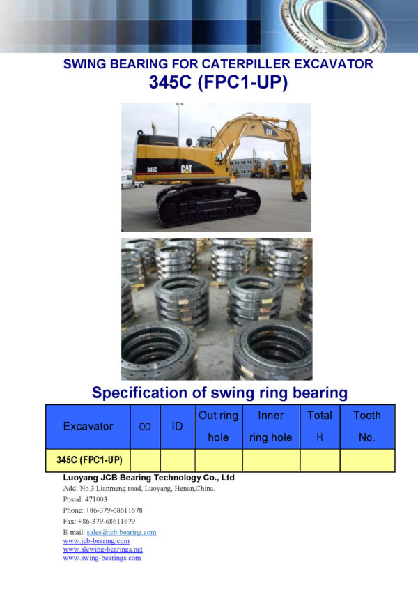swing bearing for excavator 345C（FPC1-UP）