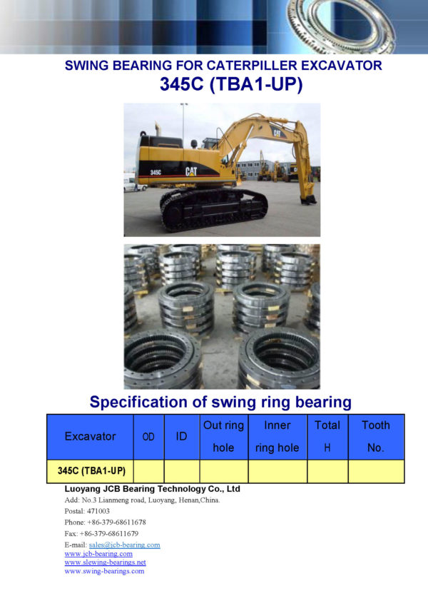 swing bearing for excavator 345C（TBA1-UP）