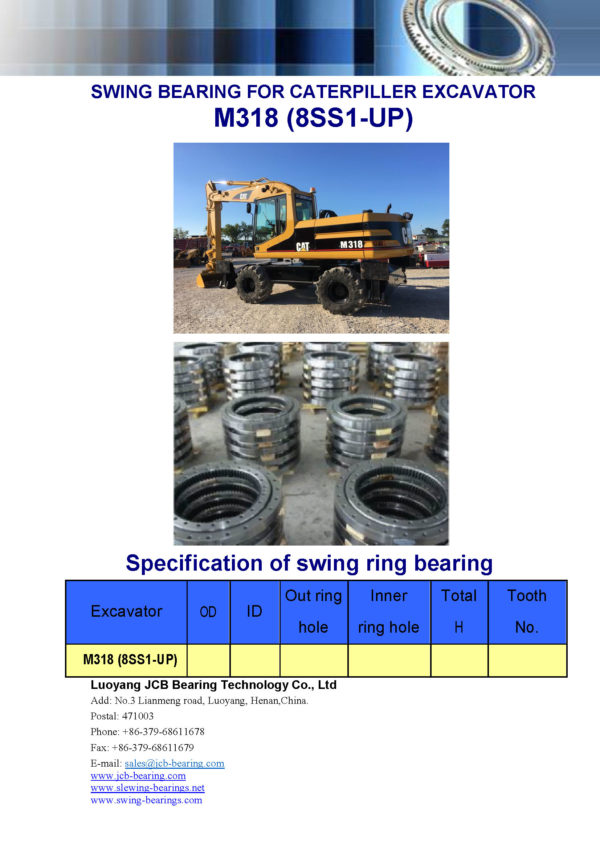 swing bearing for excavator M318（8SS1-UP）