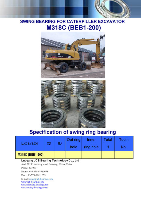 swing bearing for excavator M318C（BEB1-200）