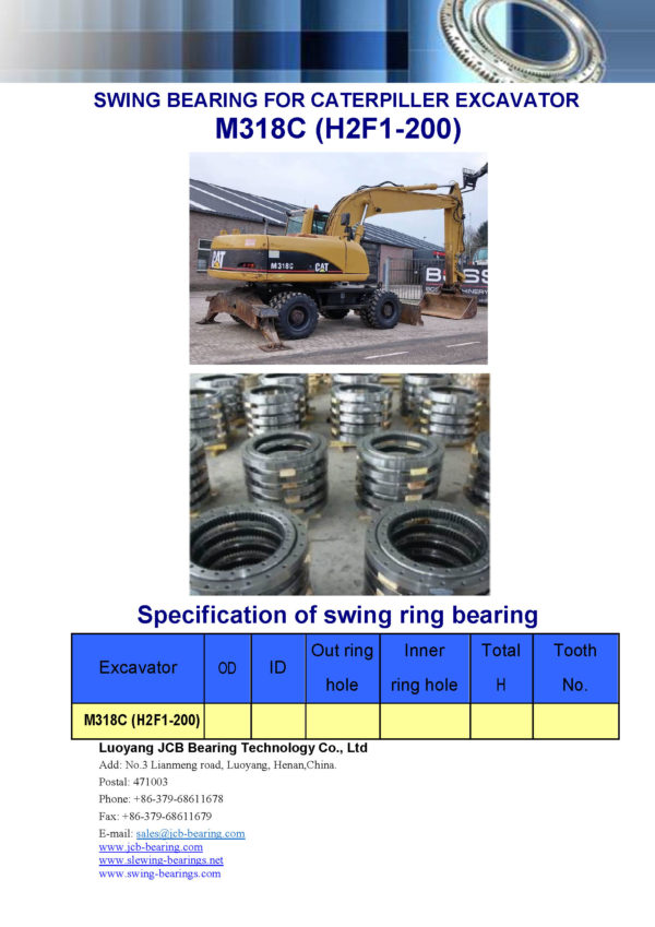swing bearing for excavator M318C（H2F1-200）