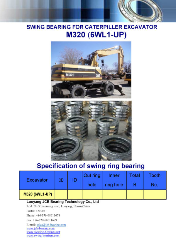 swing bearing for excavator M320（6WL1-UP）