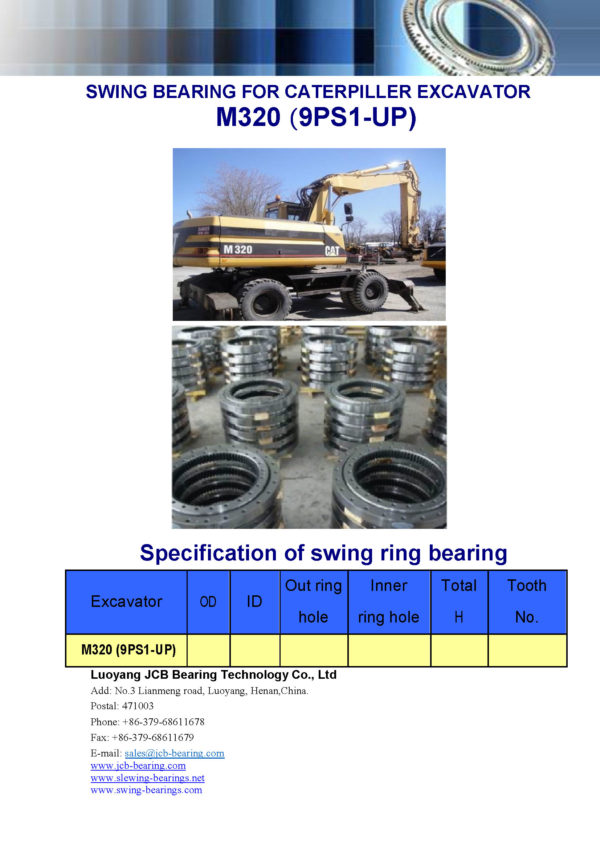 swing bearing for excavator M320（9PS1-UP）