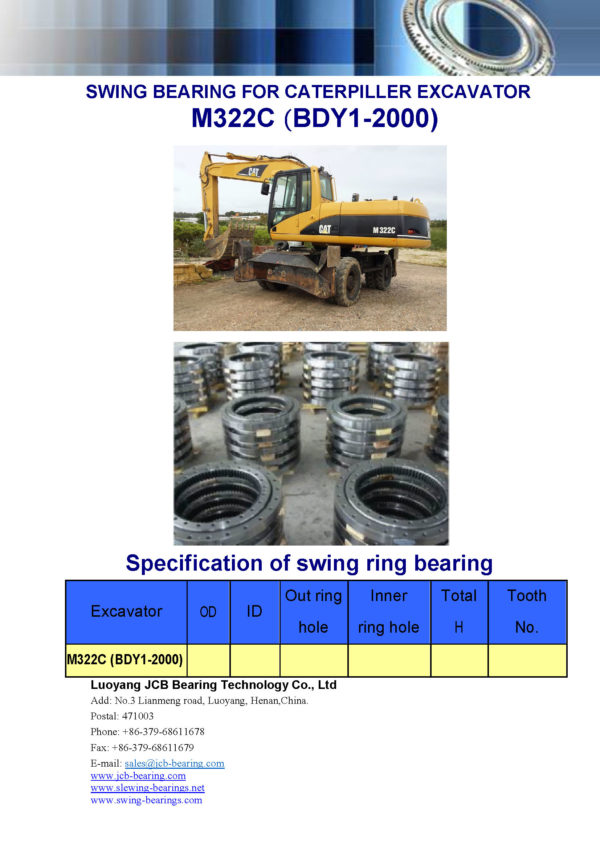 swing bearing for excavator M322C（BDY1-2000）