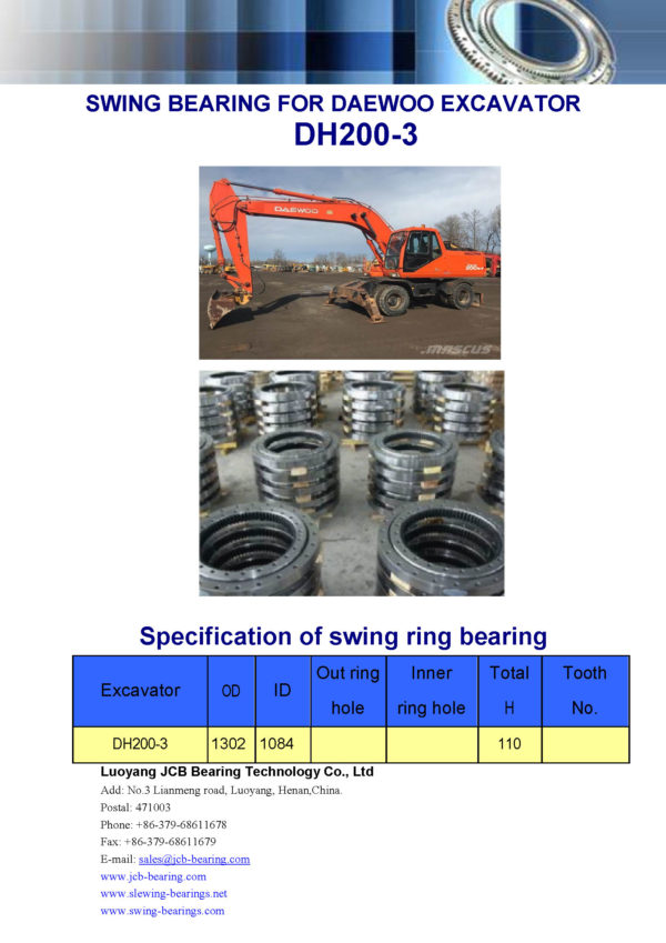 swing bearing for excavator DH200-3