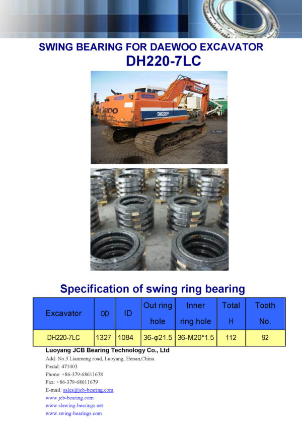 swing bearing for excavator DH220-7LC