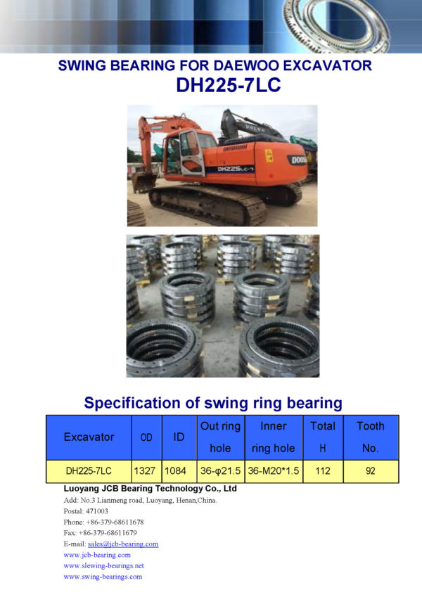 swing bearing for excavator DH225-7LC