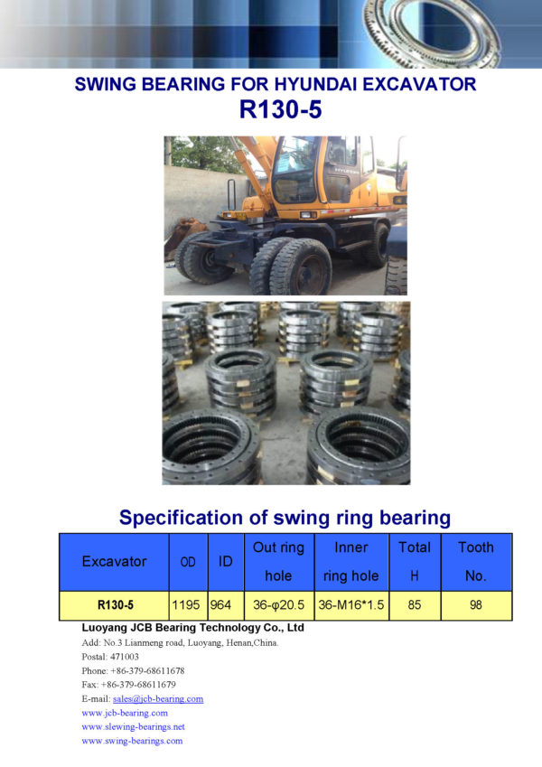 swing bearing for excavator R130-5