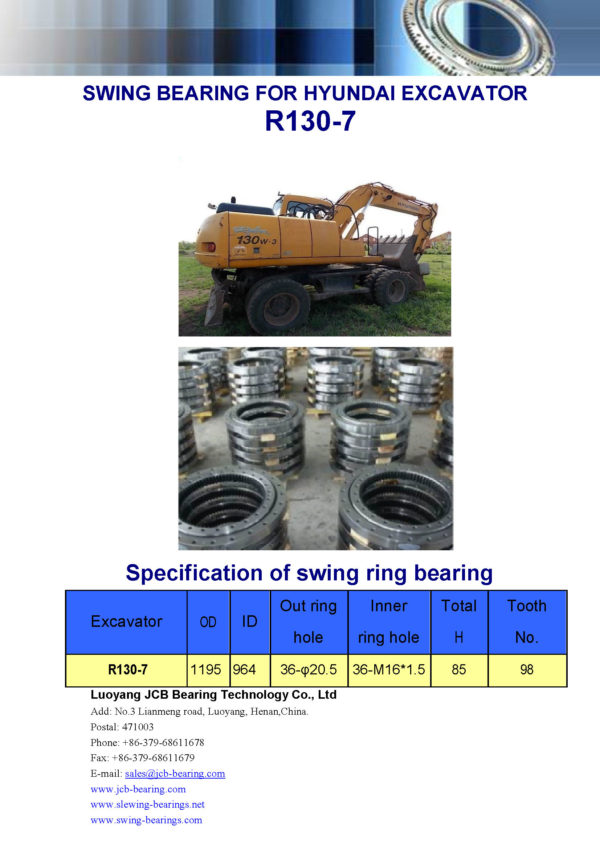 swing bearing for excavator R130-7