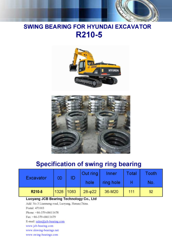 swing bearing for excavator R210-5