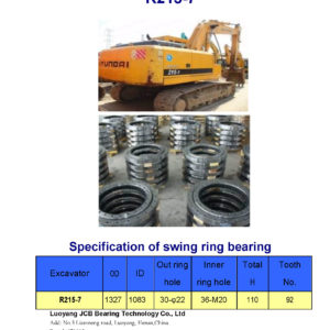 swing bearing for excavator R215-7