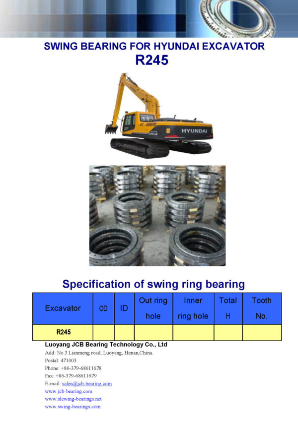 swing bearing for excavator R245