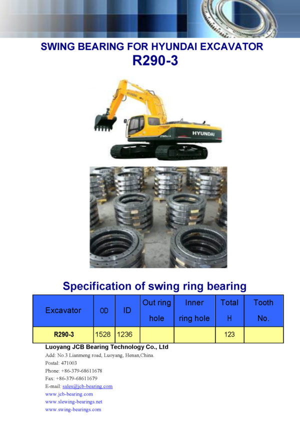 swing bearing for excavator R290-3