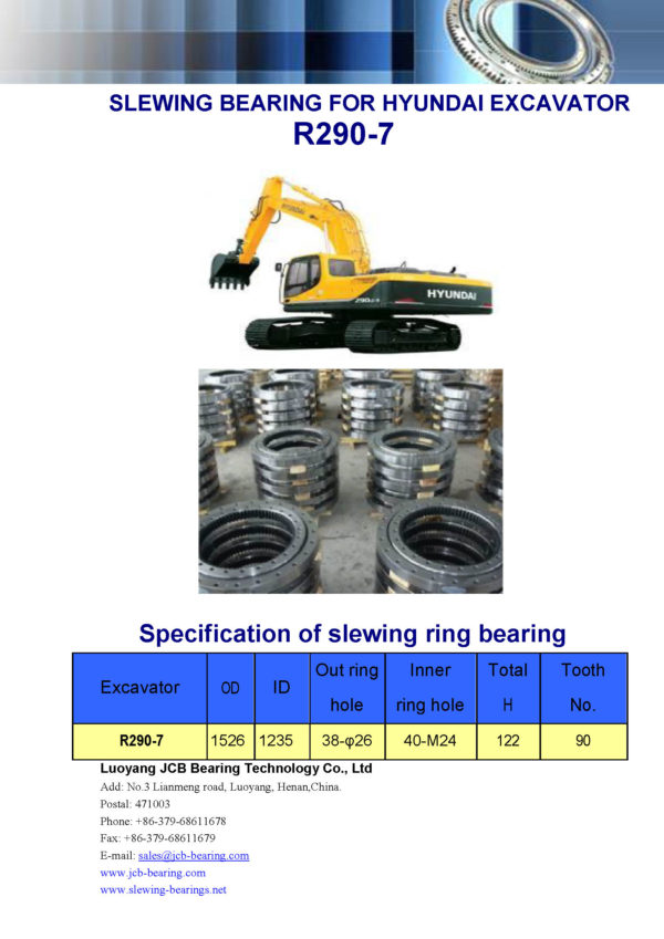 swing bearing for excavator R290-7
