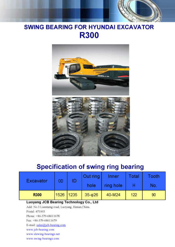 swing bearing for excavator R300