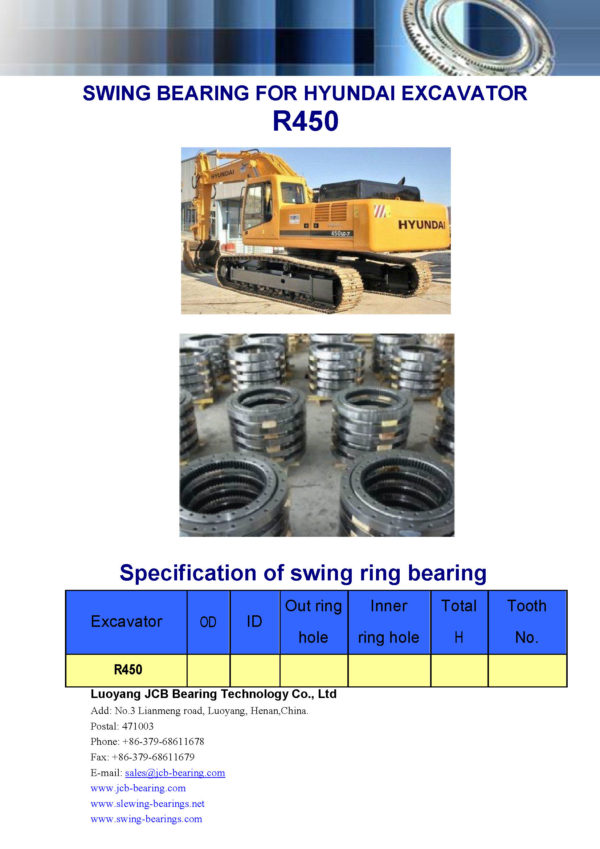 swing bearing for excavator R450