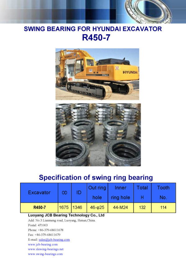 swing bearing for excavator R450-7