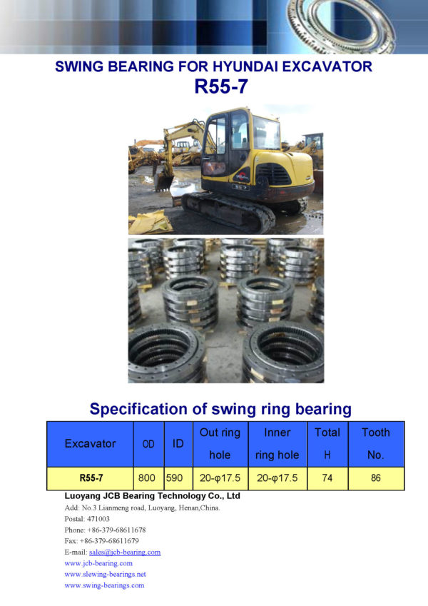 swing bearing for excavator R55-7