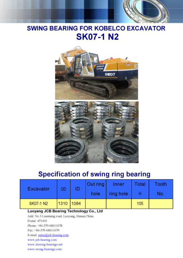 swing bearing for excavator SK07-1 N2