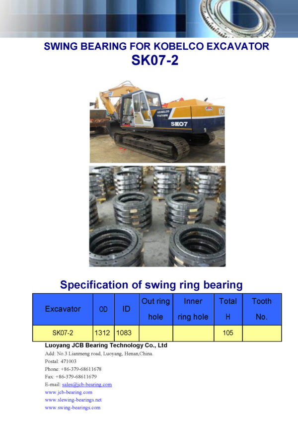 swing bearing for excavator SK07-2