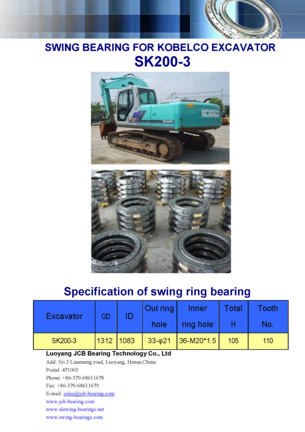 swing bearing for excavator SK200-3