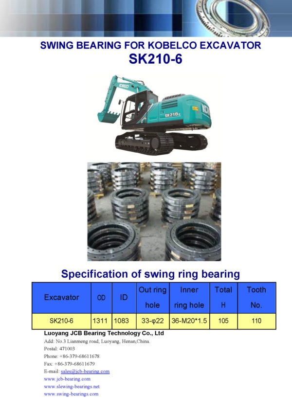 swing bearing for excavator SK210-6