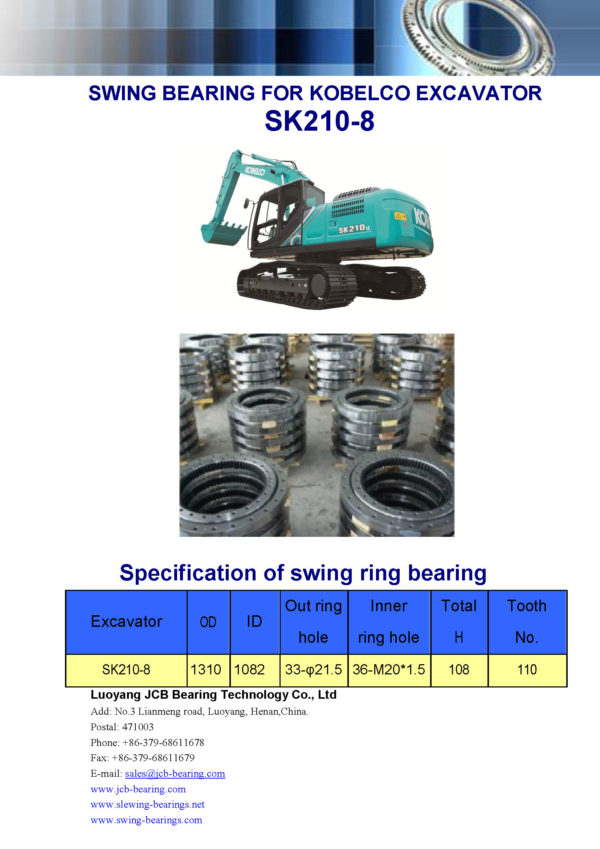 swing bearing for excavator SK210-8